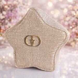 Dior Gold Glitter Star Cosmetic Pouch Clutch GWP NWOT